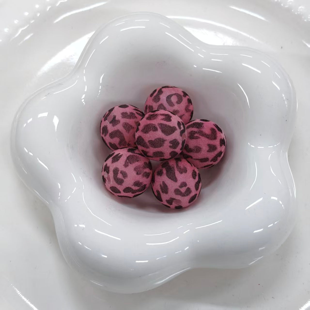 ✨【NEW】Velvet Leopard Orb | 15.5mm Flocked Round Beads for DIY Handcrafted Jewelry