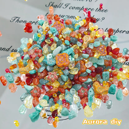 ✨【NEW】Dunhuang Ore | Natural Crystal Chips, Faceted Glass Beads & Czech Beads Mix for DIY Jewelry Crafts