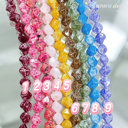 ✨【NEW】Oil Specked Bitten Round Facet | Glass Beads for DIY Jewelry Making