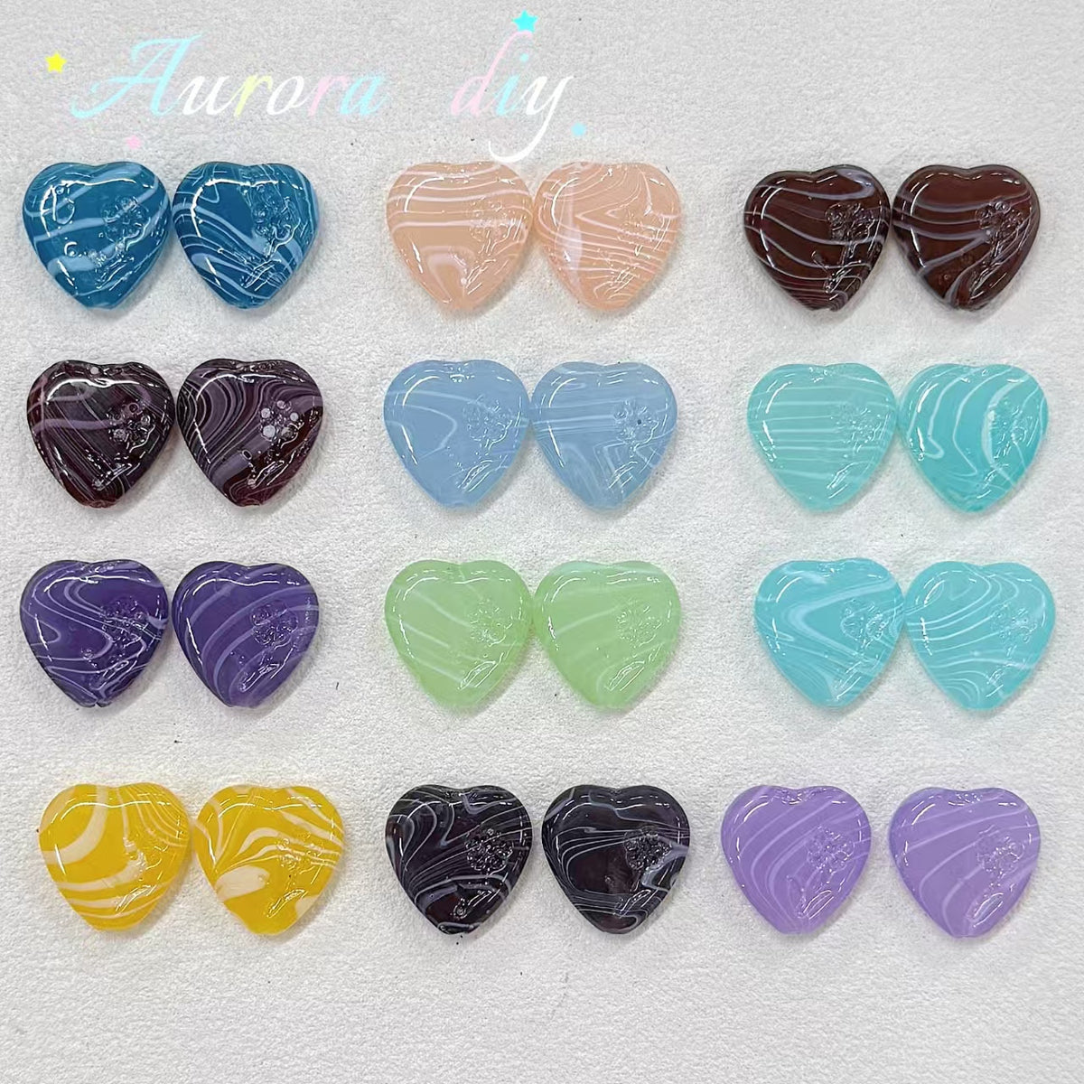 ✨【NEW】Swirl Floral Heart | Glass Beads for DIY Jewelry Making