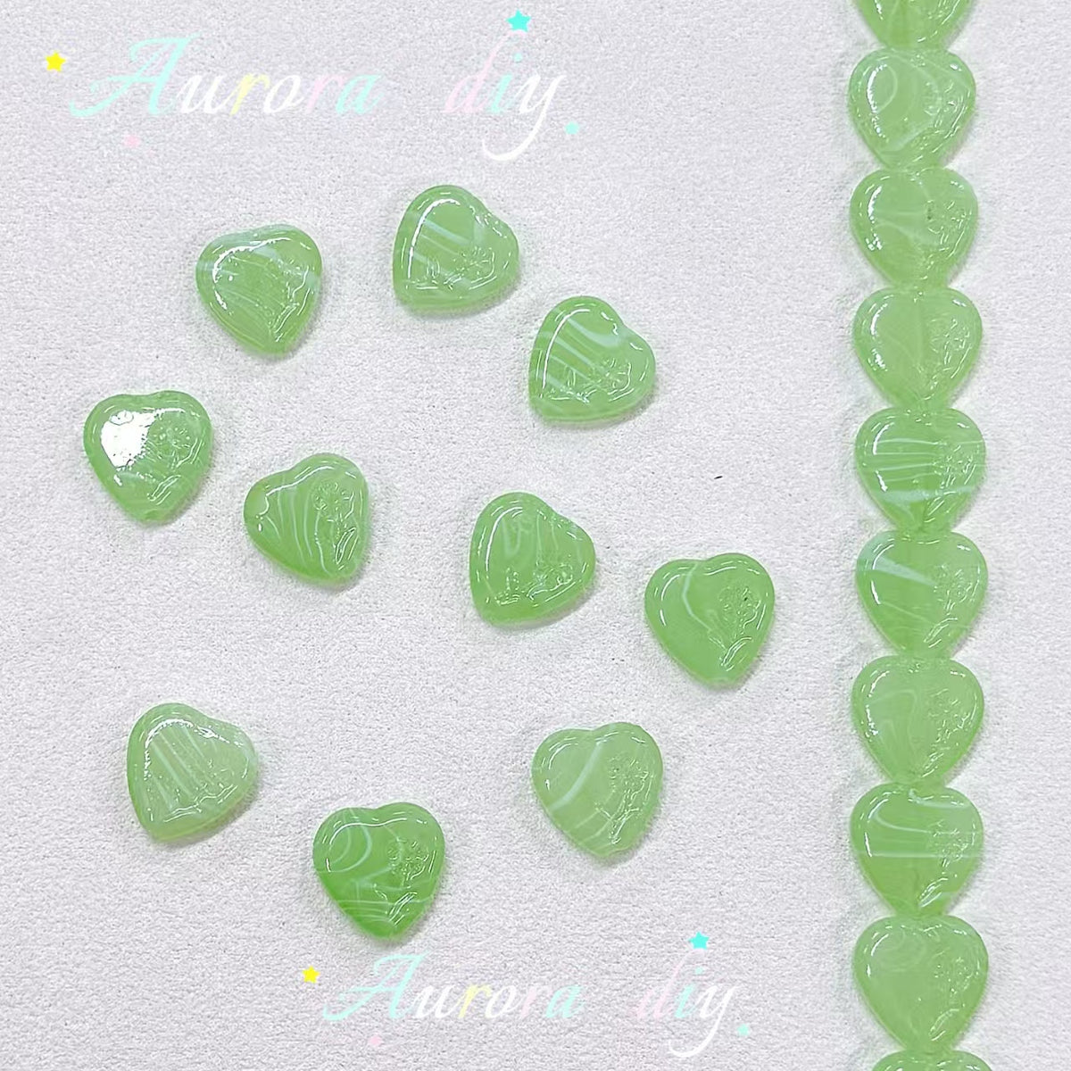 ✨【NEW】Swirl Floral Heart | Glass Beads for DIY Jewelry Making