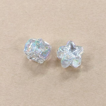 ✨【NEW】Aurora Gem Charms | Iridescent Acrylic Beads with Faux Zircon Inlay for DIY Jewelry Making