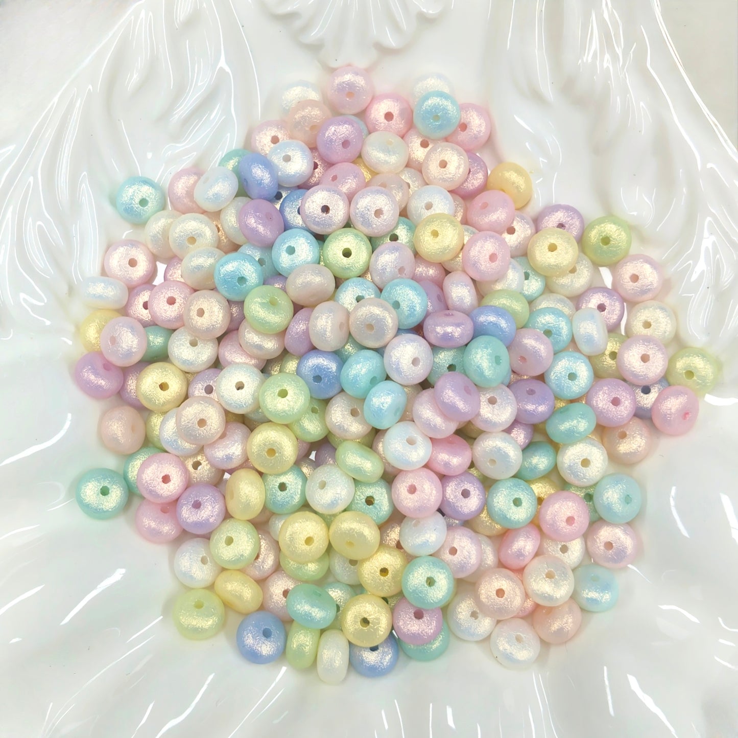 ✨【NEW】Wrinkle Donut｜6*9.5mm Wrinkle‑textured Donut Acrylic Beads for DIY Bracelet Jewelry Making