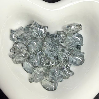 ✨【NEW】Ripple Kitty Head | Mixed‑Color Glass Beads for DIY Jewelry Making