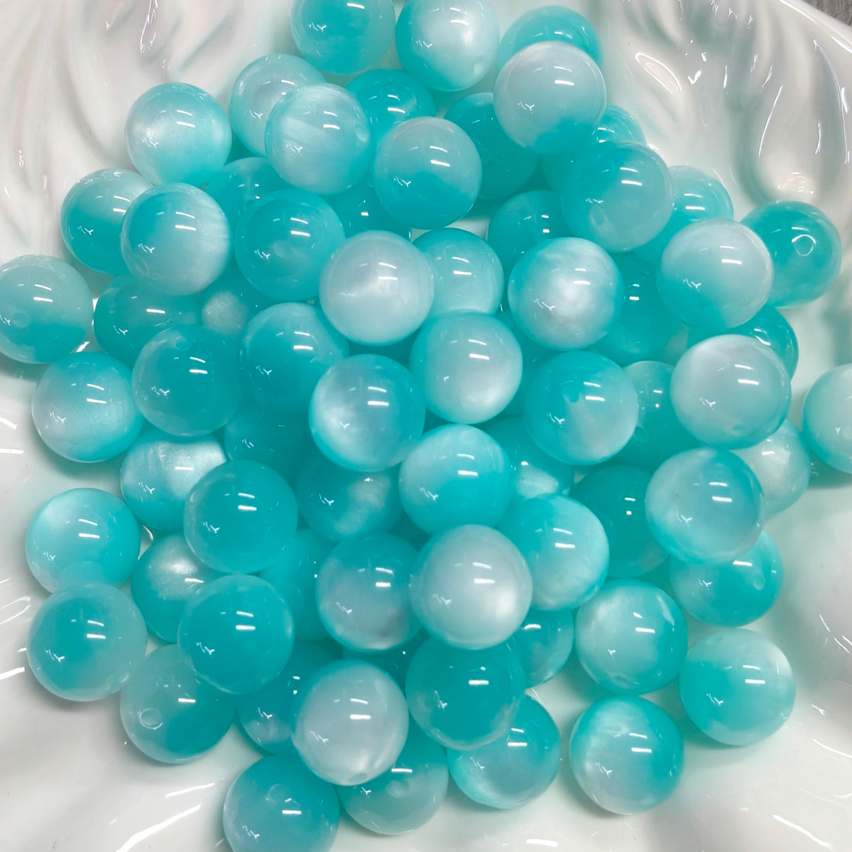 ✨【NEW】16mm Top‑Hole Cat‑Eye Resin Beads For DIY Bracelet Necklace Jewelry Making