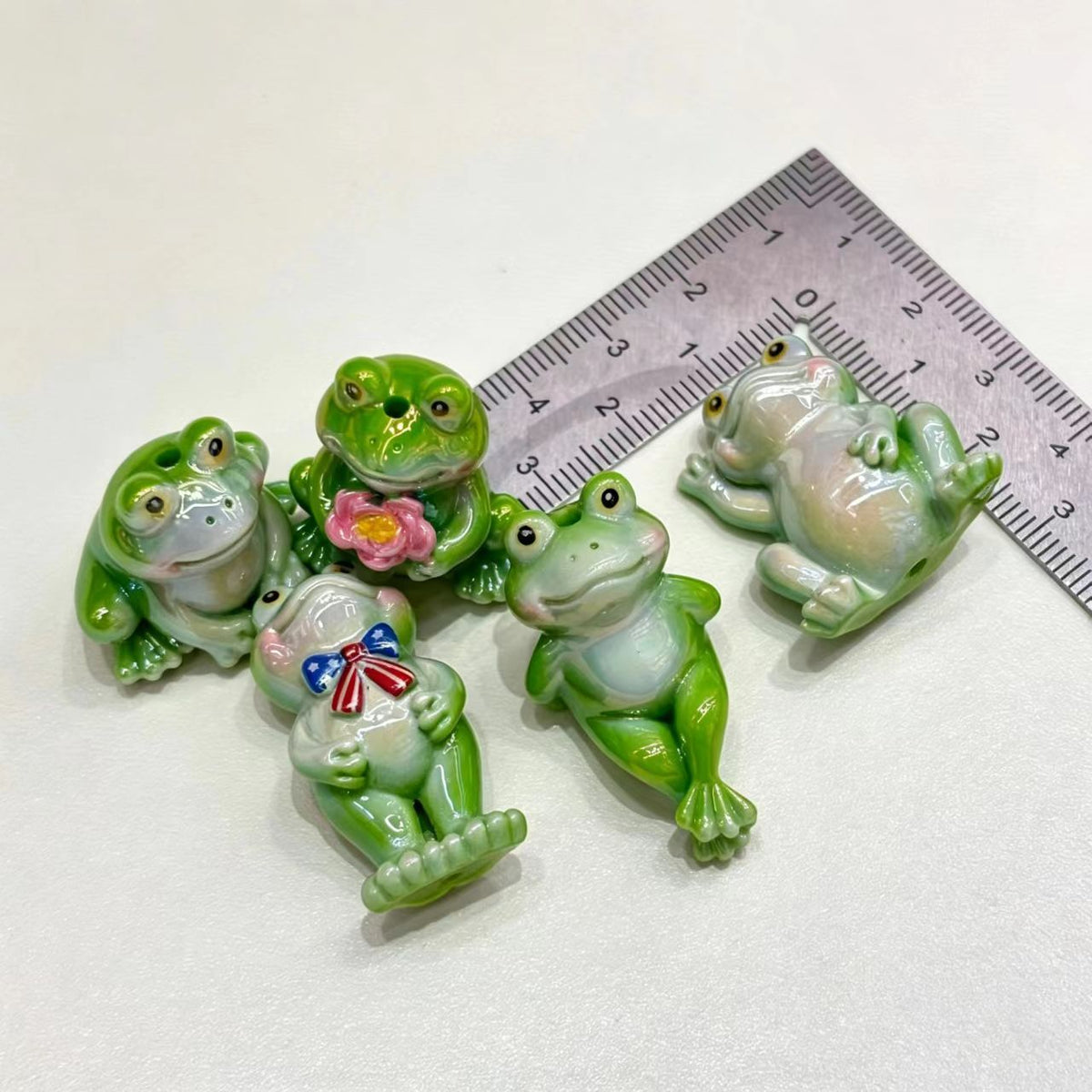 ✨【NEW】Cute Frog Resin Beads | Vertical Straight Hole Animal Beads for DIY Jewelry Making