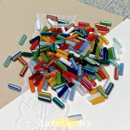 ✨【NEW】4×13mm AB Finish Straight Tube | Mixed Color Cylinder Spacer Beads for DIY Jewelry Making