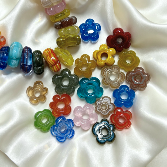 ✨【NEW】Nepal Bloom | Vintage Lampwork Glass Flower Beads For DIY Bracelet Necklace Earring Crafts