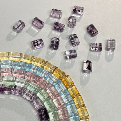 ✨【NEW】Tube Drift | Brush‑Streaked Tube Glass Beads For DIY Bracelet