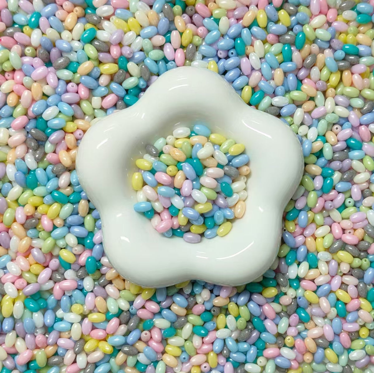 ✨【NEW】Rice Gloss | Glossy Rice‑Shaped Glass Seed Beads for DIY Bracelet Jewelry Making
