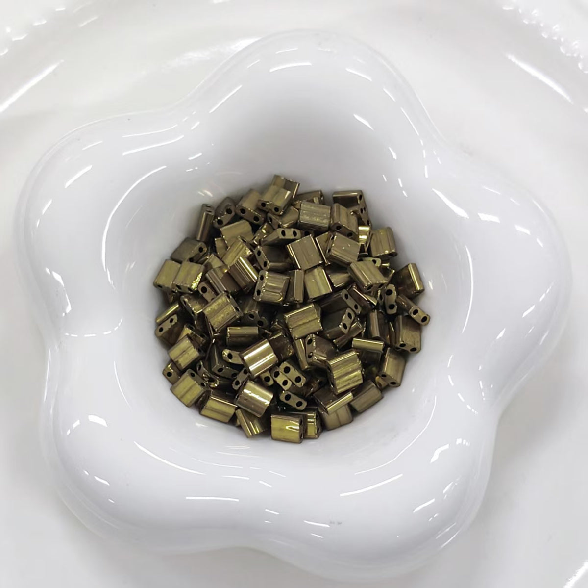 ✨【NEW】Luster Half Tila | Glossy Square‑Tile Glass Bead for DIY Handcrafted Jewelry