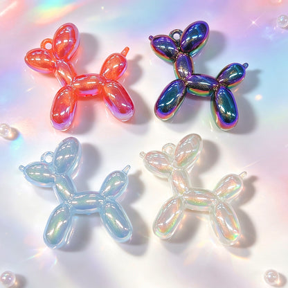 ✨【NEW】Balloon Dog Charm | Electroplated Iridescent Acrylic Pendant For DIY Jewelry