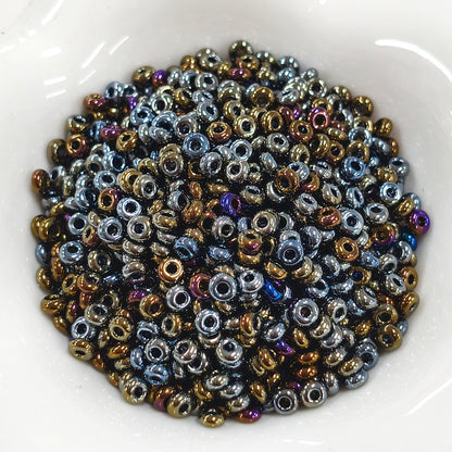 ✨【NEW】Metallic Donut | 3mm Mixed Metallic Glass Beads For Jewelry Making
