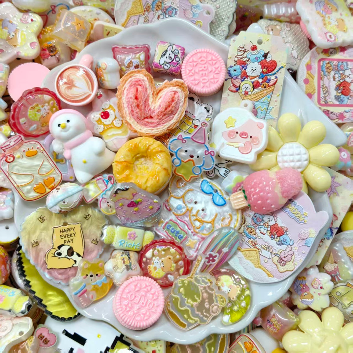 ✨【NEW】Pastry Dream | Mixed Dessert & Cartoon Acrylic Charms, Assorted Flat Pendants for DIY Jewelry Making