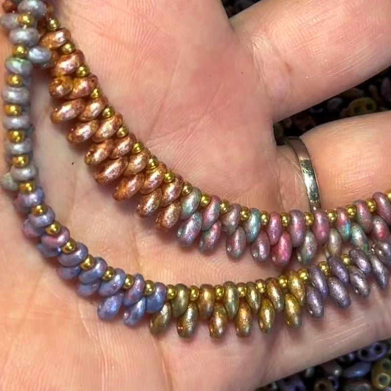 ✨【NEW】Speckled Pig Nose | Double‑Hole Oval Glass Bead for DIY Handcrafted Jewelry
