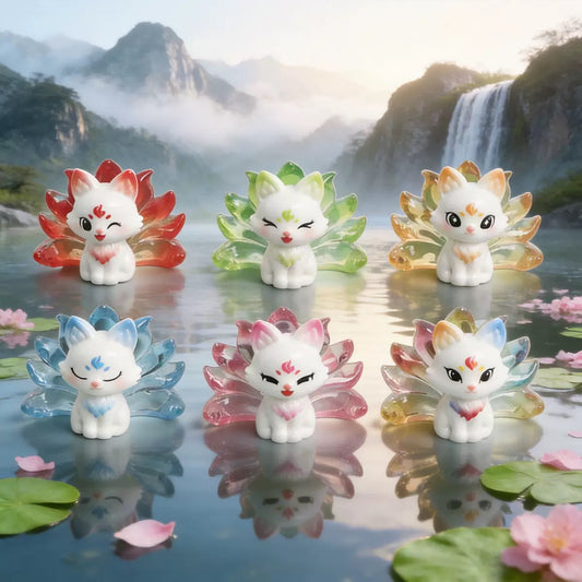 ✨【NEW】Mythic Nine‑Tailed Fox Acrylic Charms | Colorful Translucent Pendants for DIY Jewelry & Keychain Making