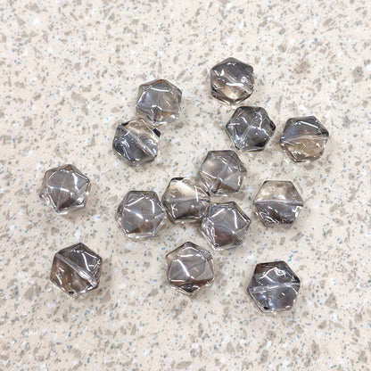 ✨【NEW】Metallic Hexagon Faceted Beads, Iridescent Plated Glass Beads for Jewelry Supply
