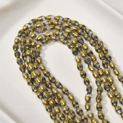 ✨【NEW|B1G1】Gold Rim Teardrop | 4.5×7mm Gold‑Rim Teardrop Glass Beads for DIY Bracelet Jewelry Making