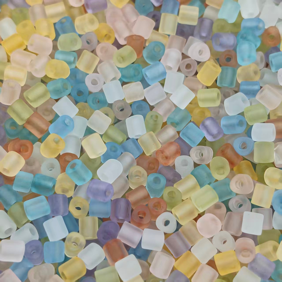 ✨【NEW】Dawn Triangle Tube | 3.5mm Matte Triangle Glass Tube Beads For DIY Jewelry Making