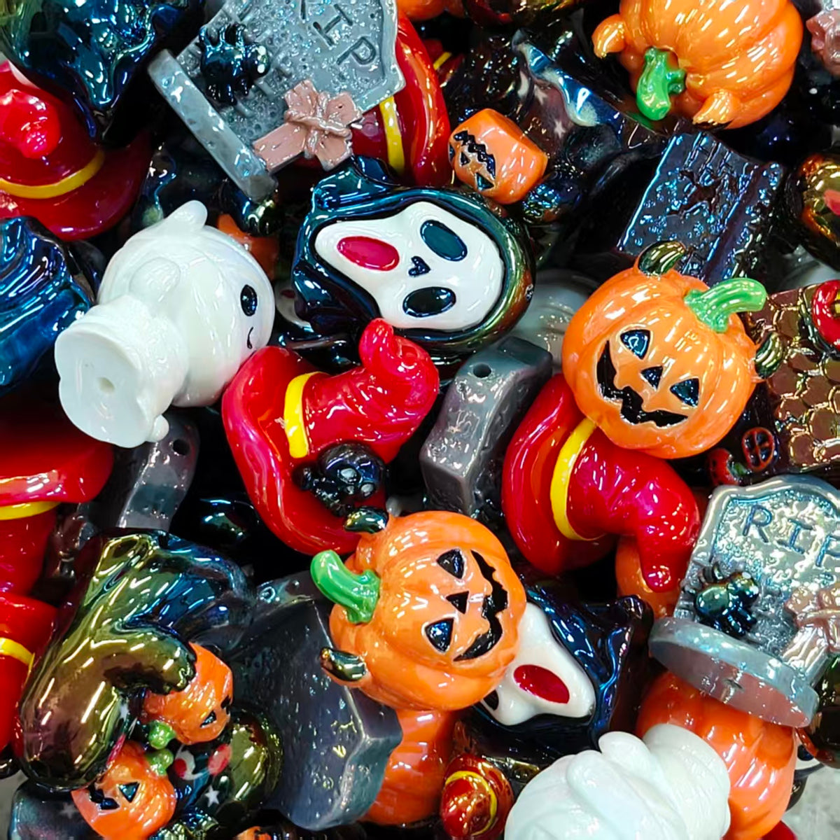 ✨【NEW】Halloween Resin Beads II | Vertical Straight Hole, Easy Threading for Halloween Jewelry Making