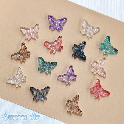 ✨【NEW】Ornate Butterfly | Glass Beads, Transparent Embossed Butterfly Charms for DIY Jewelry Making