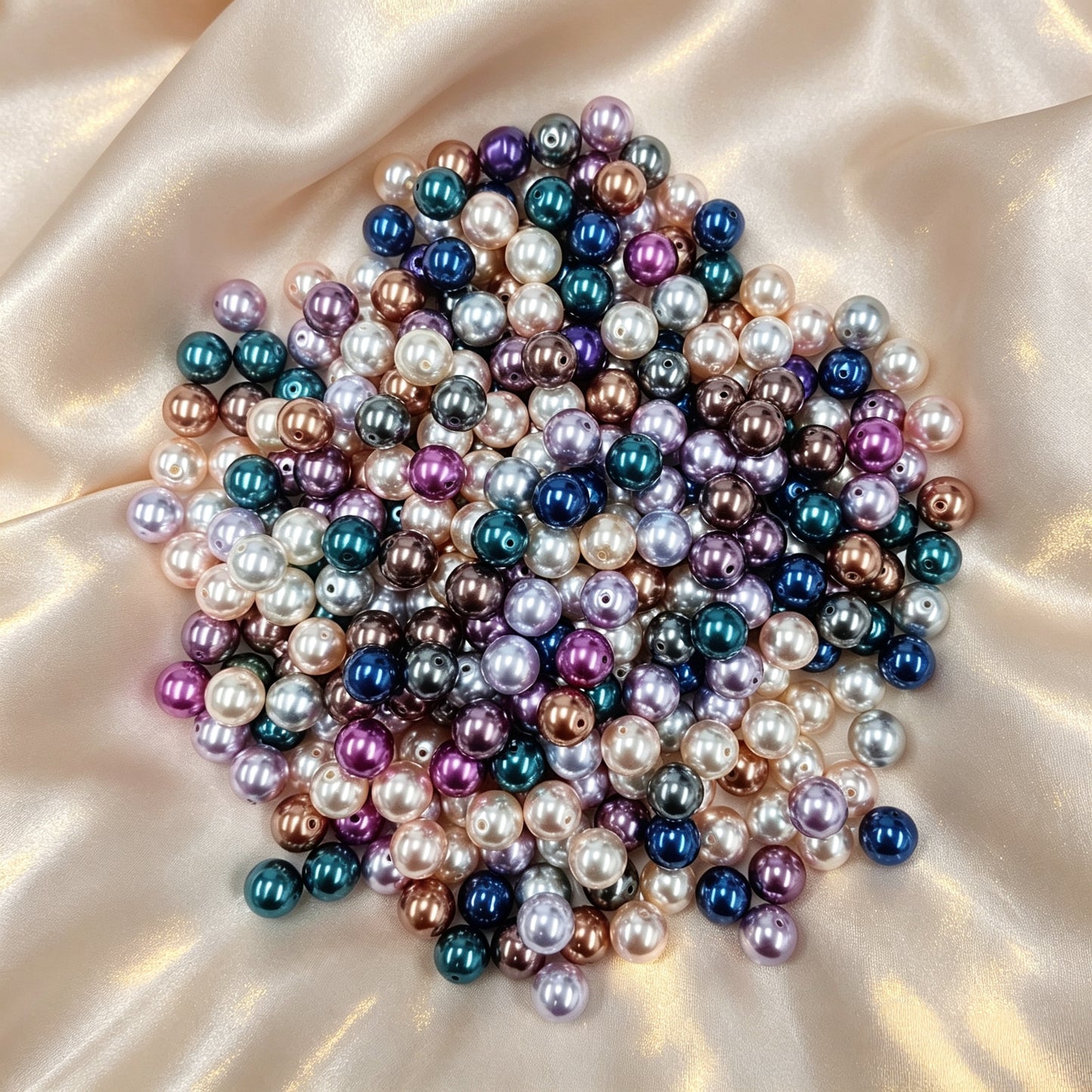 ✨【NEW】Lustre Gala｜8mm Pearl‑Like Glass Beads for DIY Bracelet Jewelry Making