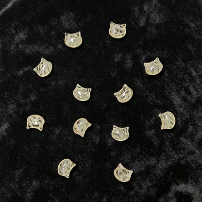 ✨【NEW】Ripple Kitty Head | Mixed‑Color Glass Beads for DIY Jewelry Making