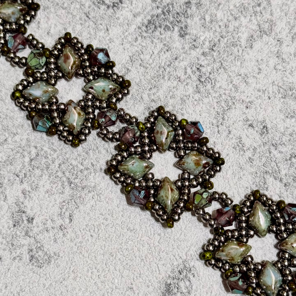 ✨【NEW】Double Hole Picasso Rhomb | Glass Rhombus Beads for DIY Jewelry Making