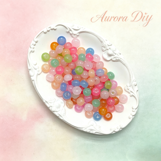 ✨【NEW】7×10mm Pastel Donut | Transparent Candy‑Color Donut Glass Beads For DIY Jewelry Making
