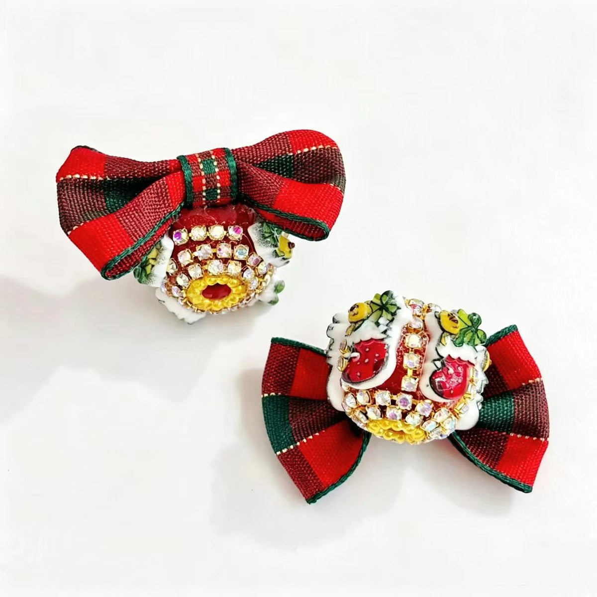 ✨【NEW】Christmas Ornate Bow Beads | Rhinestone Ribbon Bow Beads with Straight Hole for DIY Beaded Pen, Phone Strap & Keychain