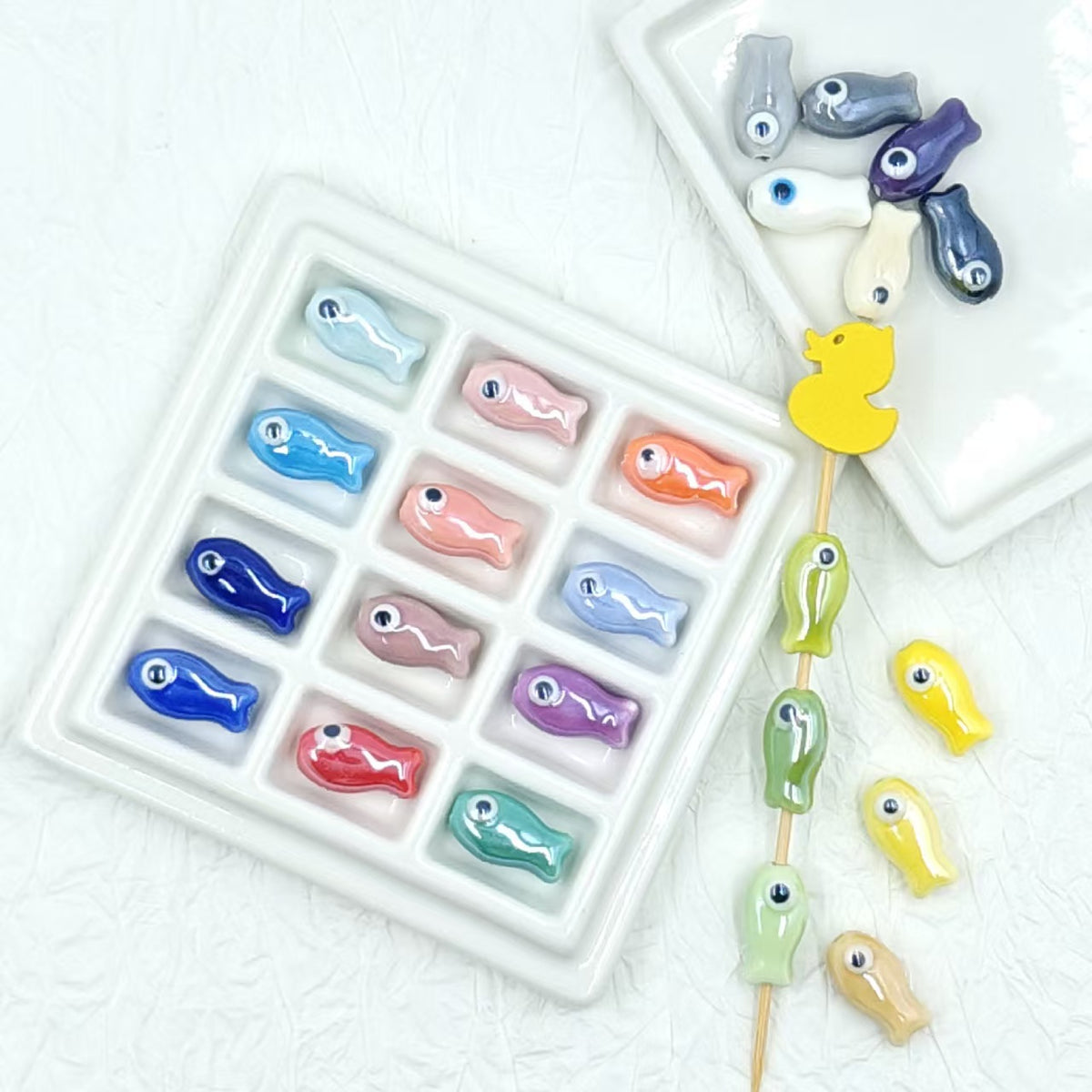 💗【NEW】Ceramic Fish | Multicolor Ceramic Fish Charms for DIY Jewelry Making