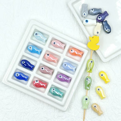 💗【NEW】Ceramic Fish | Multicolor Ceramic Fish Charms for DIY Jewelry Making