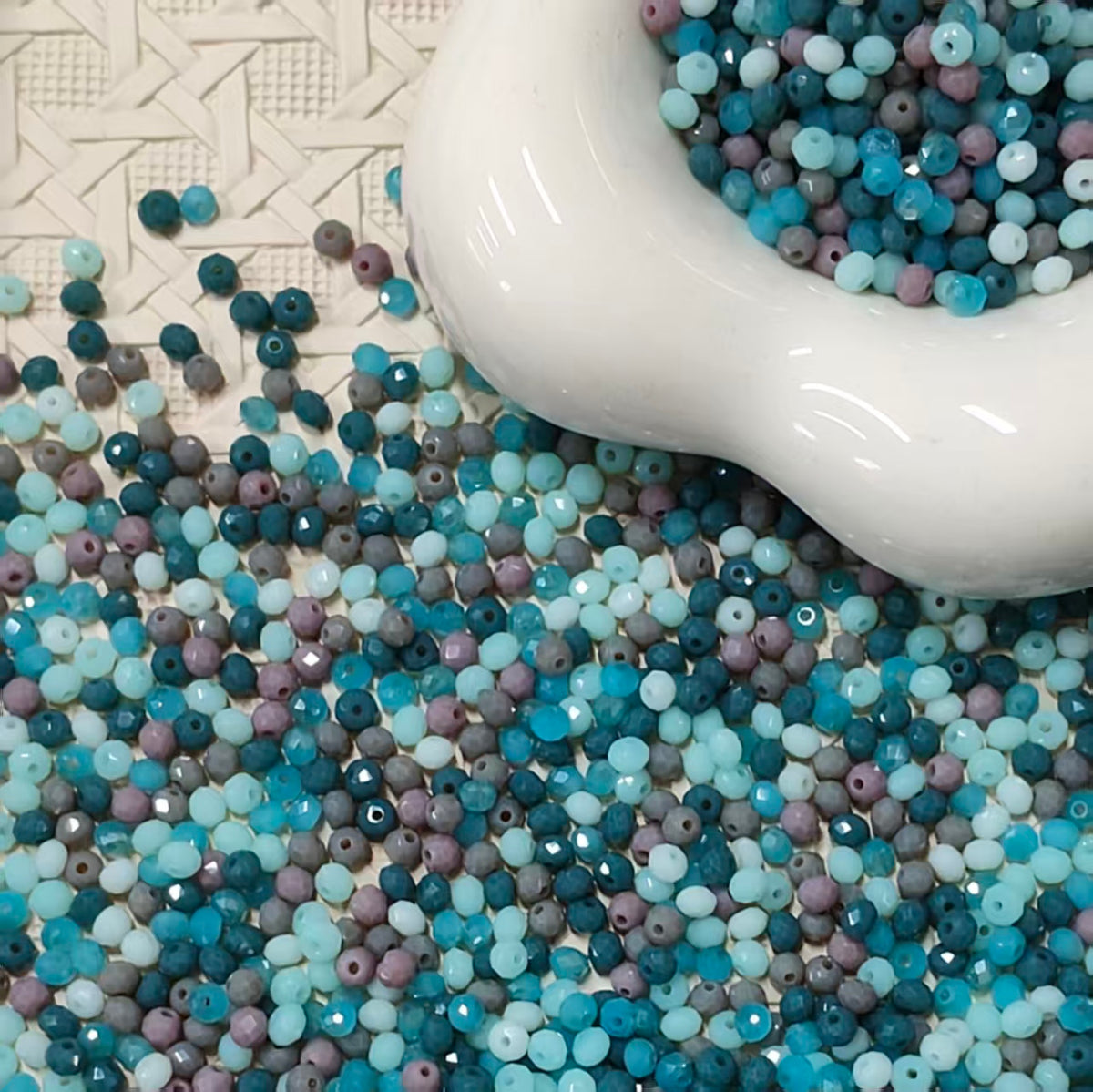 🎉【NEW】3.5mm Tide Haze｜Flat Faceted Glass Beads for DIY Jewelry Making