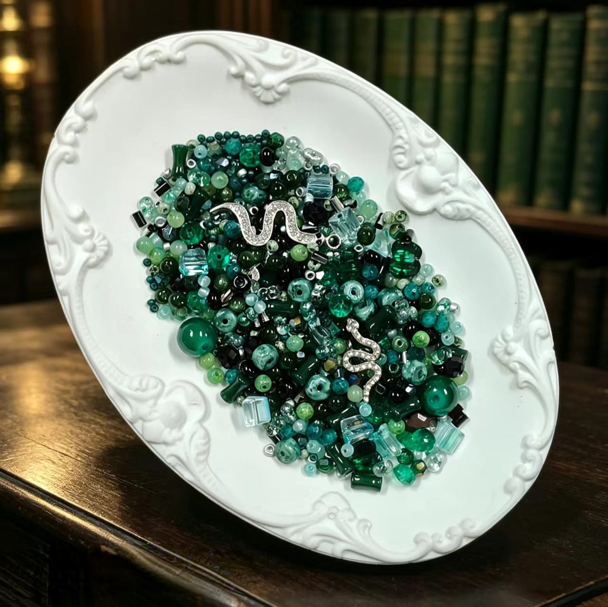 💚【NEW】Seed Bead-Shadow Grove｜Magic-Aesthetic Green-Silver Glass Beads For DIY Craft Supplies