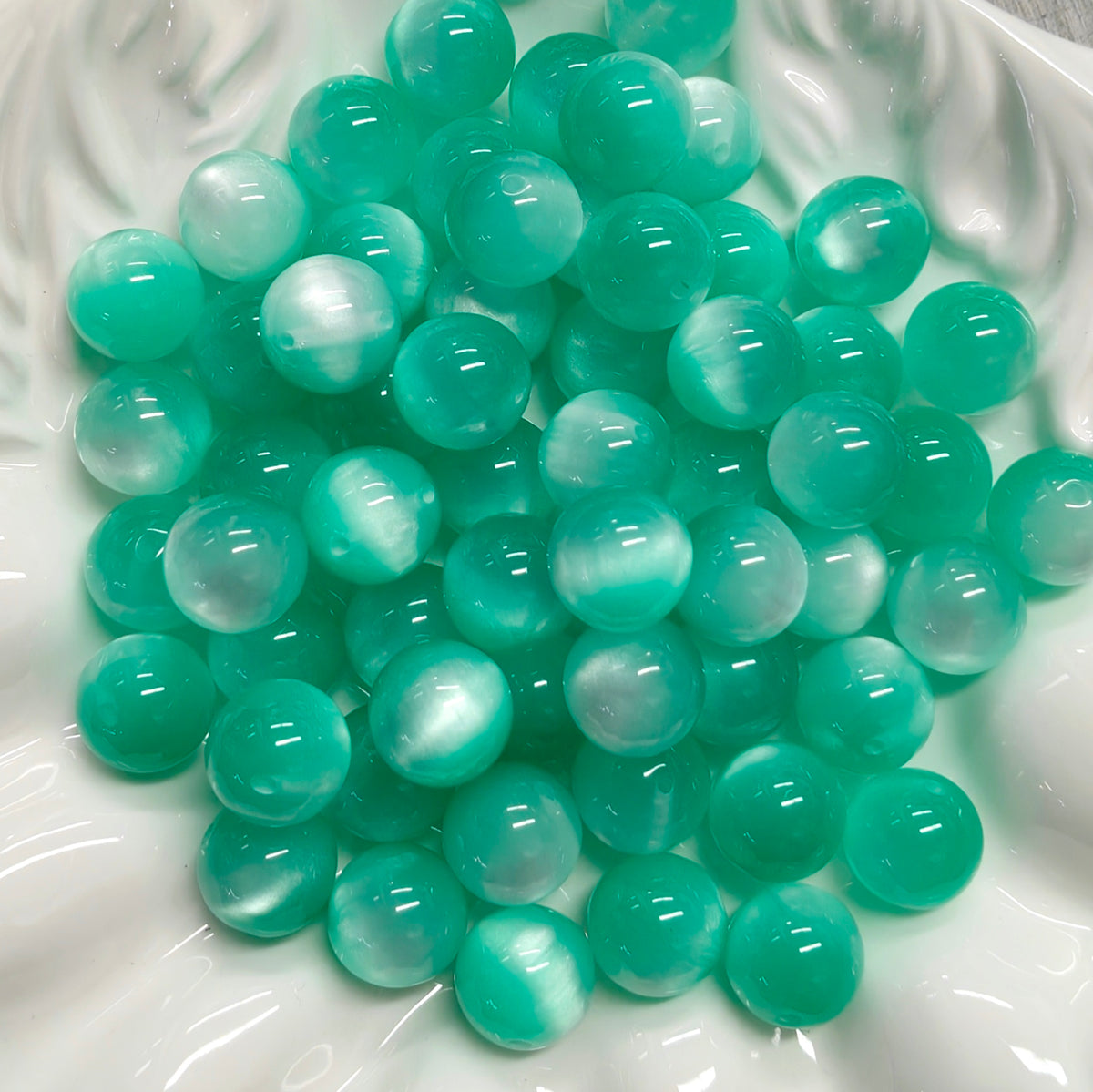 ✨【NEW】16mm Top‑Hole Cat‑Eye Resin Beads For DIY Bracelet Necklace Jewelry Making