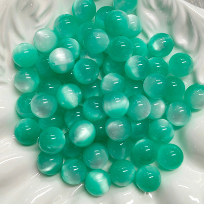 ✨【NEW】16mm Top‑Hole Cat‑Eye Resin Beads For DIY Bracelet Necklace Jewelry Making