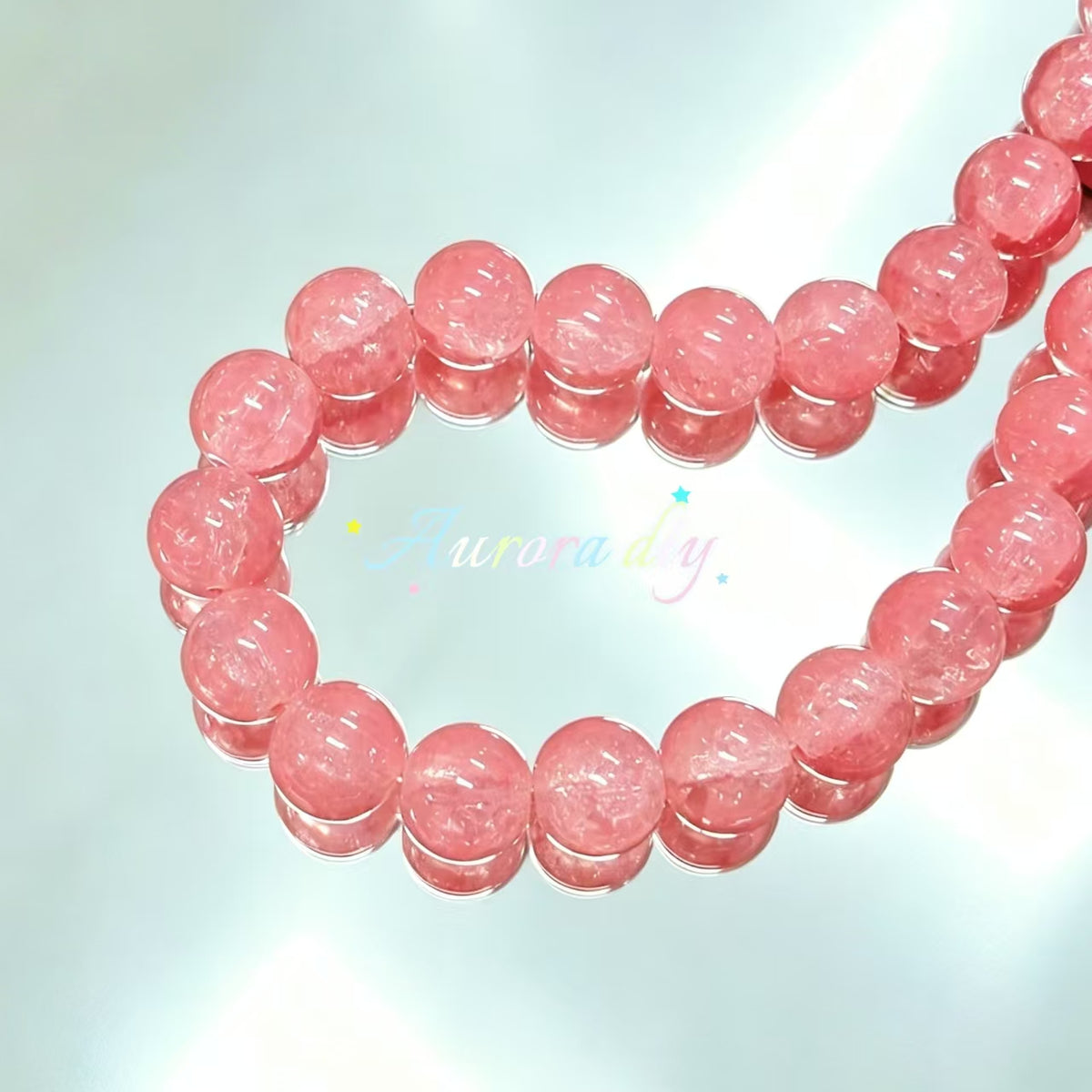✨【NEW】16mm Crackle Glass Beads, Ice Transparent Round Loose Beads for Jewelry DIY Making