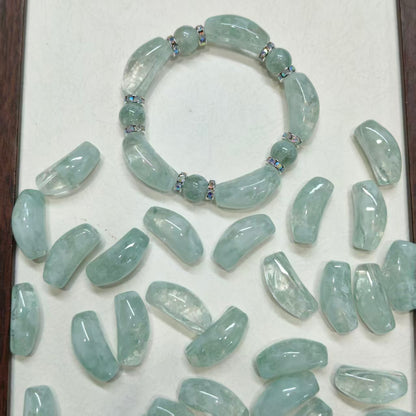 ✨【NEW】Pastel Curved Cube｜Marbled Glass Beads for DIY Jewelry Making