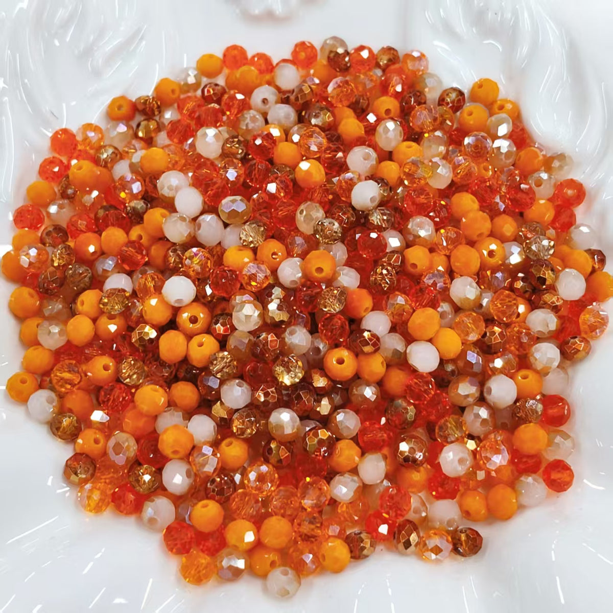 ✨【NEW】Tangerine Vale | 8mm Flat Faceted Glass Beads