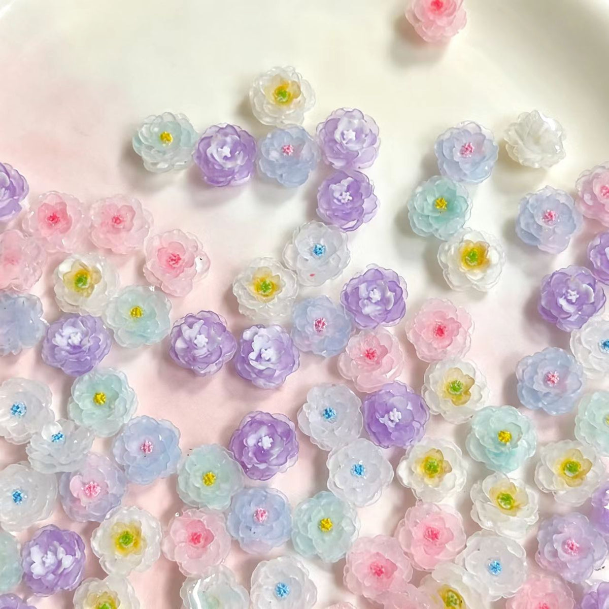 ✨【NEW|B1G1】Soft Flower-Pastel Petal | Matte 3D Resin Flower Cabochons
