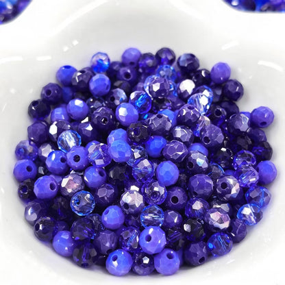 ✨【NEW】Sapphire Spark｜4 mm Flat Faceted Glass Beads for DIY Jewelry Making