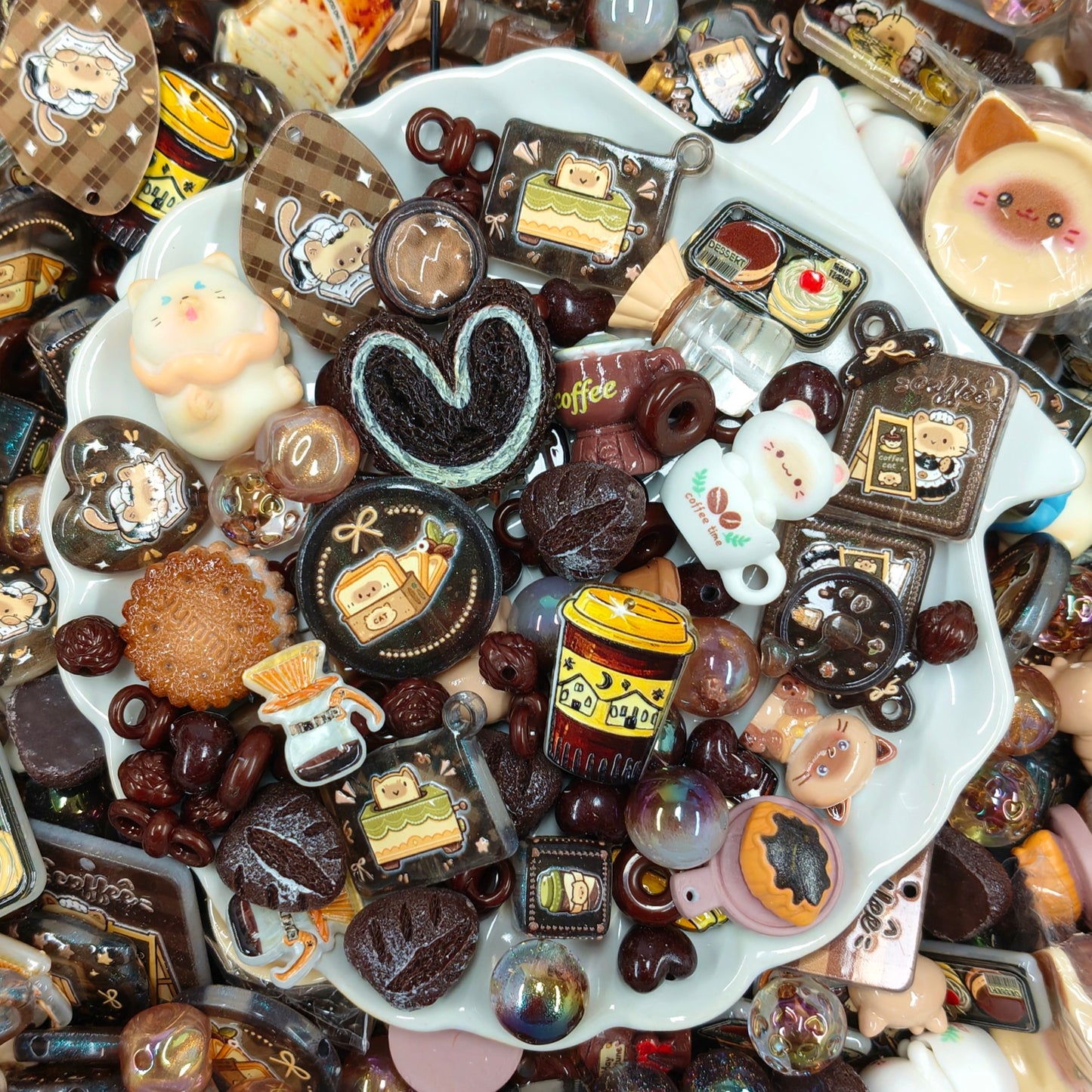 ✨【NEW】Acrylic-Mocha Bakery｜Coffee‑bakery themed acrylic charms for DIY jewelry making