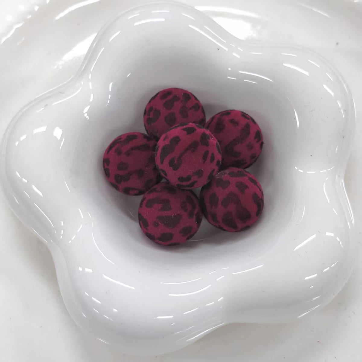 ✨【NEW】Velvet Leopard Orb | 15.5mm Flocked Round Beads for DIY Handcrafted Jewelry