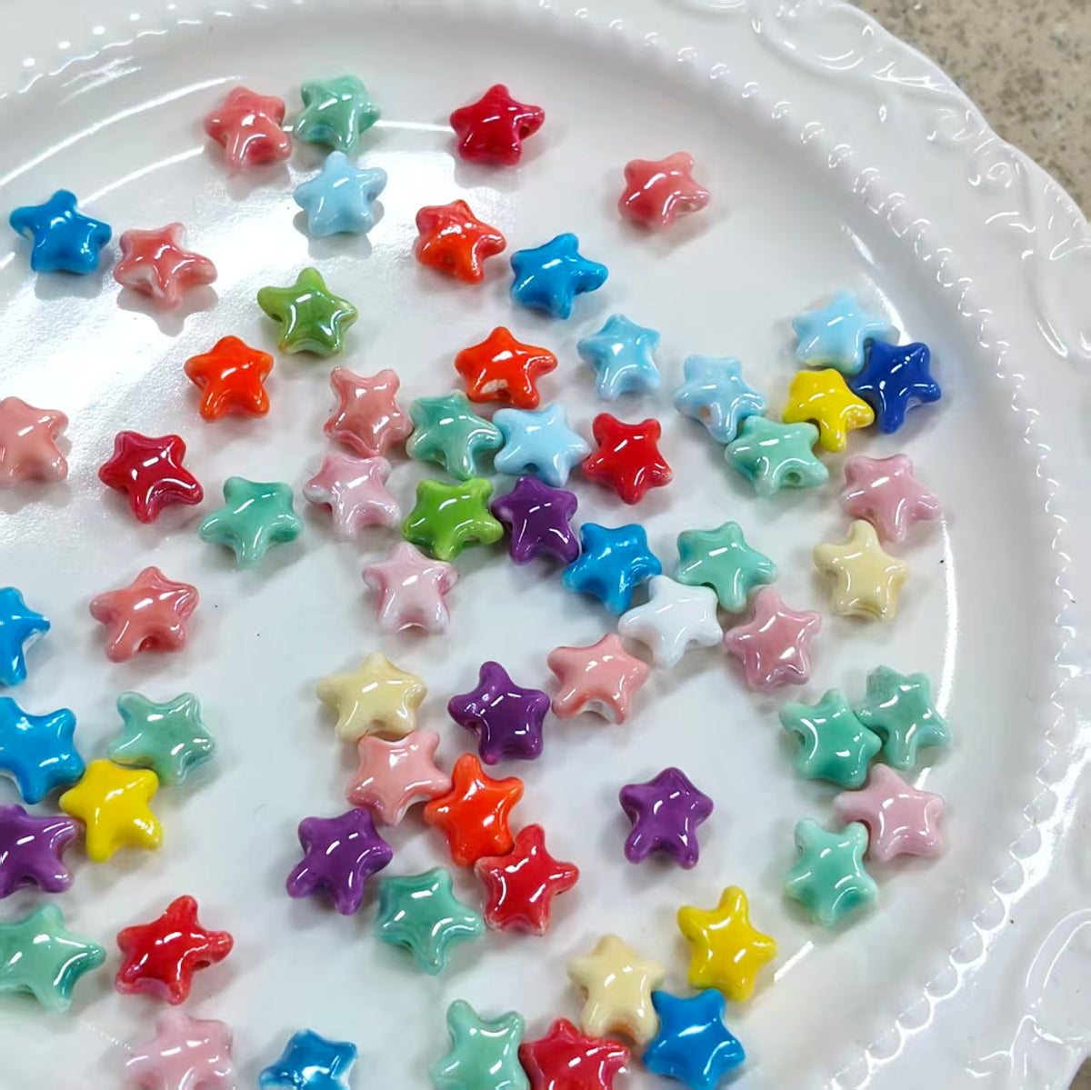 💗【NEW】Ceramic Starfish | Multicolor Ceramic Starfish Charms for DIY Jewelry Making