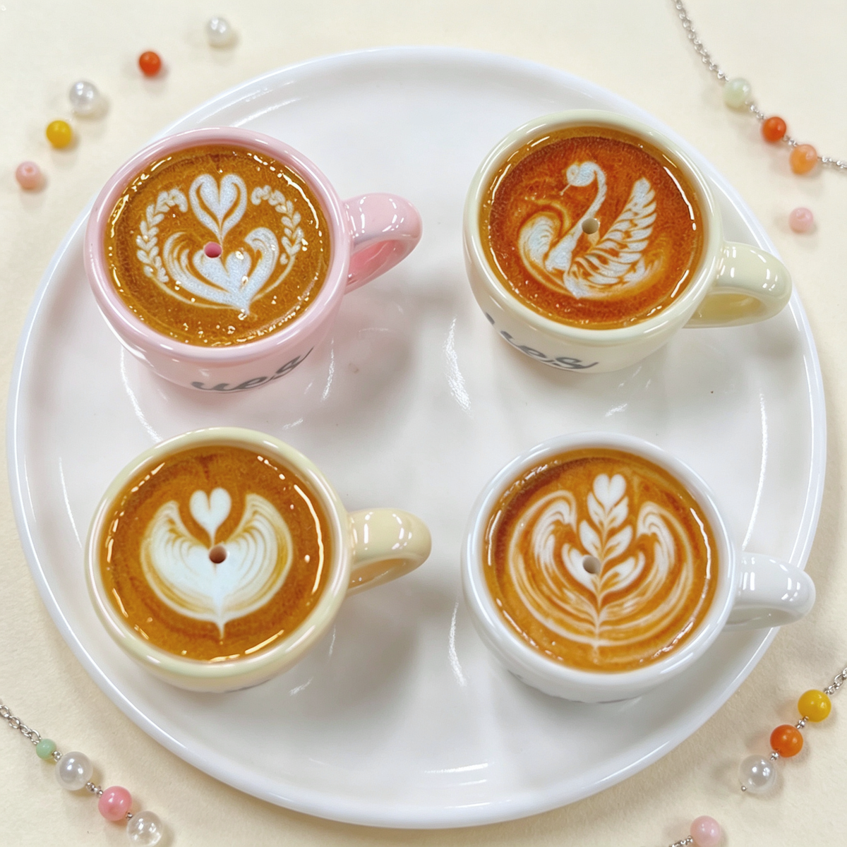 ✨【NEW】Latte Coffee Cup Resin Ornament, 2.5 cm Height, DIY Craft Decoration Accessory
