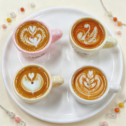 ✨【NEW】Latte Coffee Cup Resin Ornament, 2.5 cm Height, DIY Craft Decoration Accessory