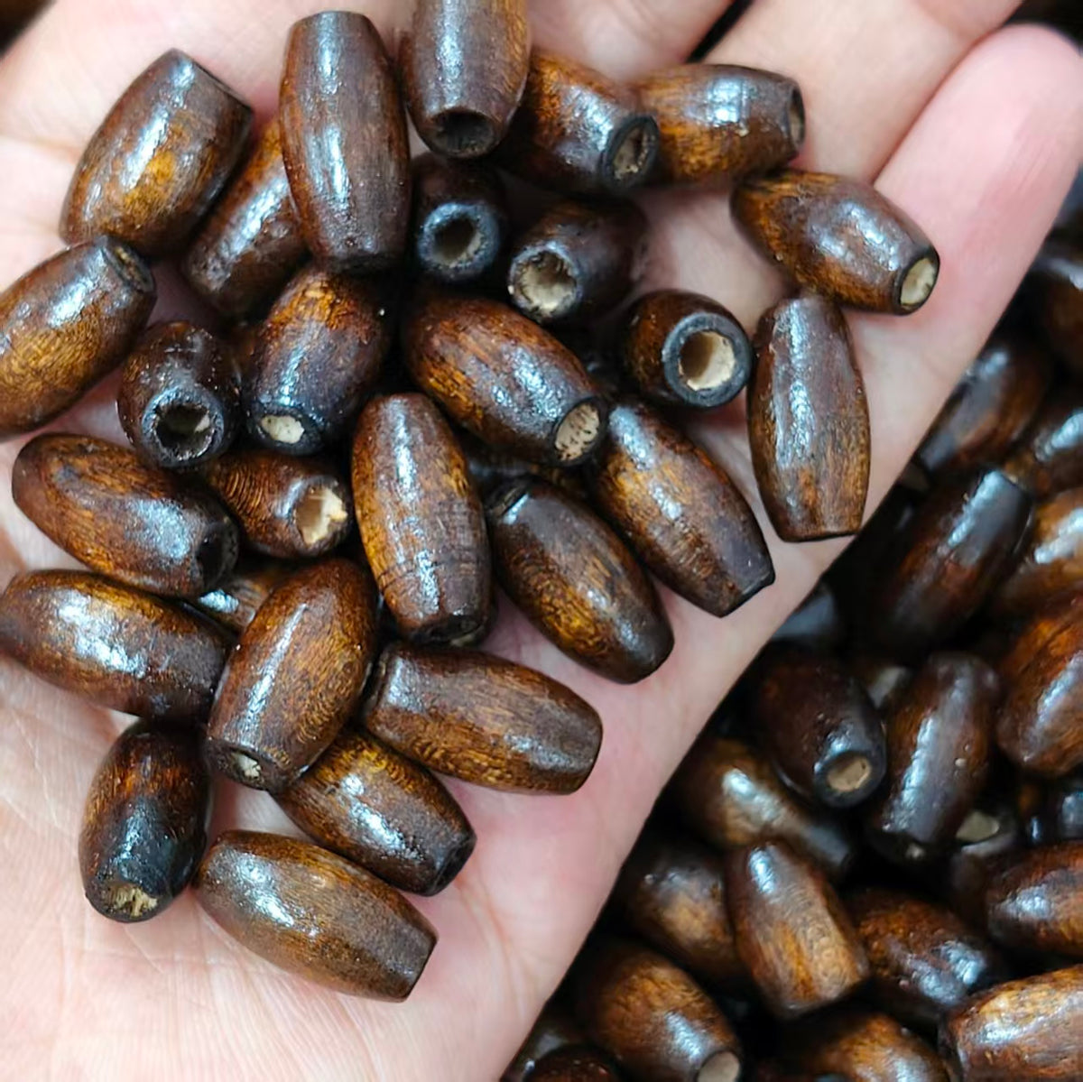✨【NEW】Barrel Wooden Beads Set | Printed & Plain Wood Tube Beads for Boho DIY Crafts