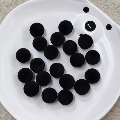 ✨【NEW】16mm Flocked Round Beads, Velvet Texture DIY Jewelry Supplies