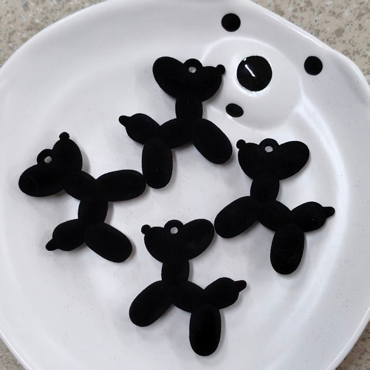 ✨【NEW】Flocked Balloon Dog Charms, Velvet Texture DIY Jewelry Supplies