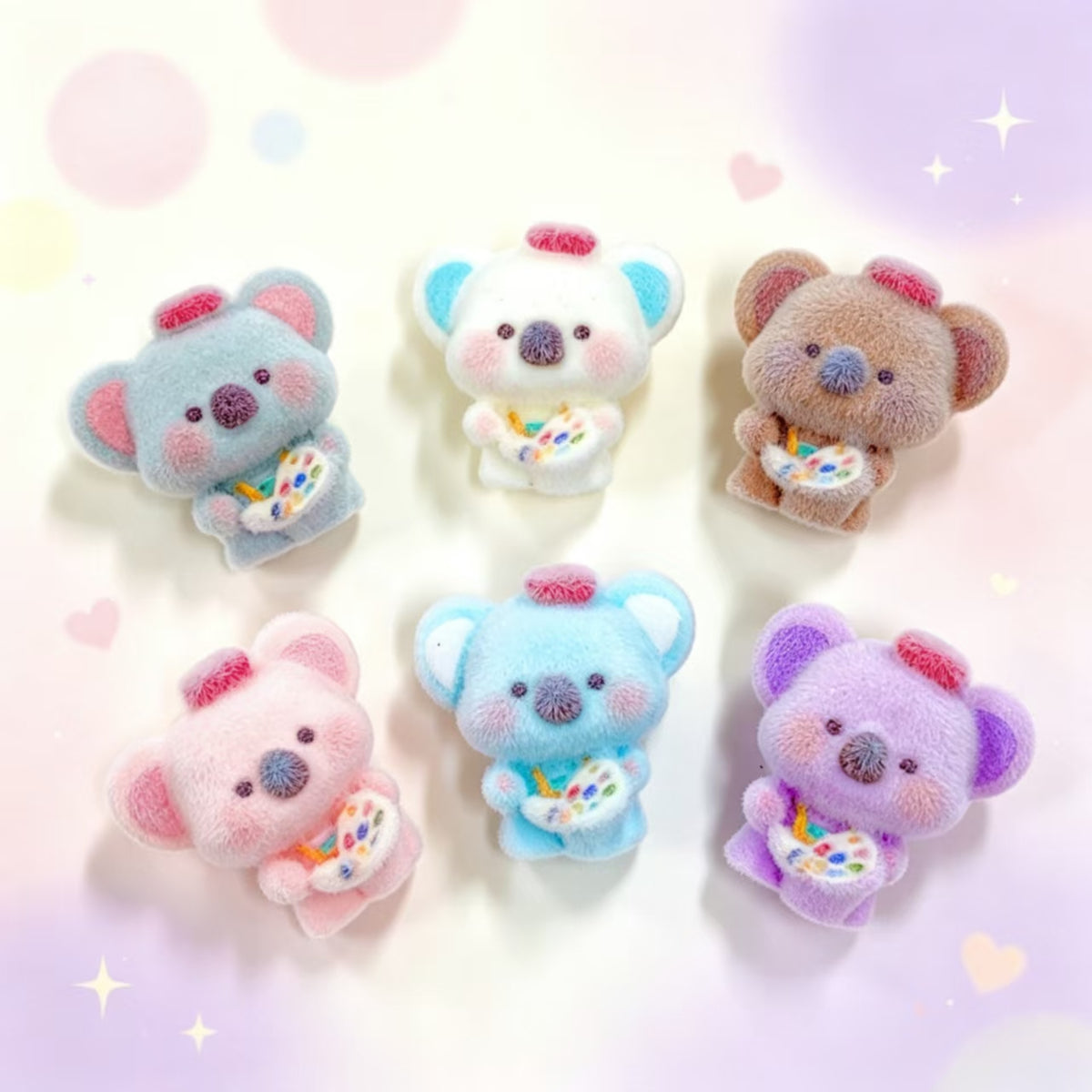 ✨【NEW】Fluffy Koala Painter | Flocked Koala Painter Charms for DIY Jewelry Making
